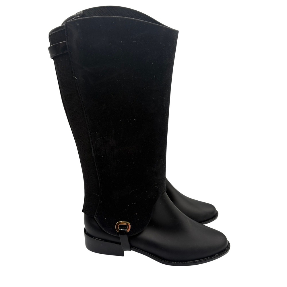 Melissa Riding Boots Womens 10 Black Excellent Detachable 2-in-1 Rain Boots - Picture 2 of 8